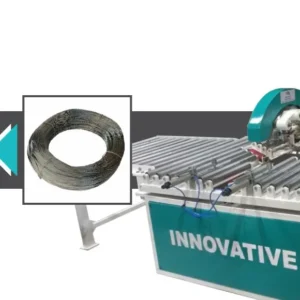 Binding Wire Wrapping Machine packaging binding wire coils with stretch film for safe storage, handling, and transportation.