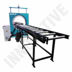 Door Manual Orbital Stretch Wrapping Machine for wrapping wooden doors, panels, and long industrial products