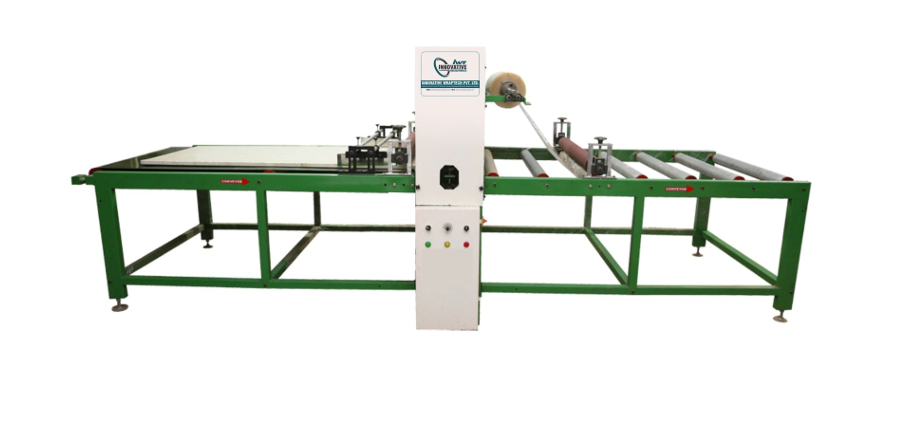 Door Protection Film Wrapping Machine wrapping wooden and steel doors with protective stretch film.
