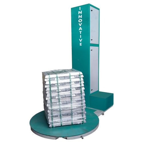 Arm Type Pallet Wrapping Machine with stationary load design manufactured by Innovative Wraptech